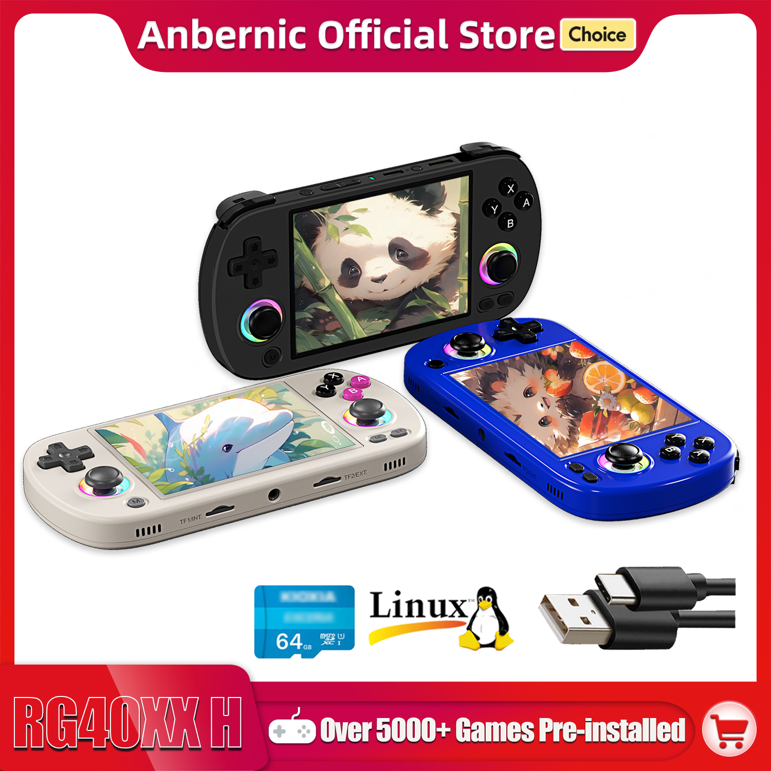 Gaming Console Handheld Android - ANBERNIC RG40XX H Handheld Game Console