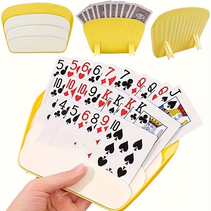 Gaming Card Holder - 4-Pack Yellow PVC Card Holders for