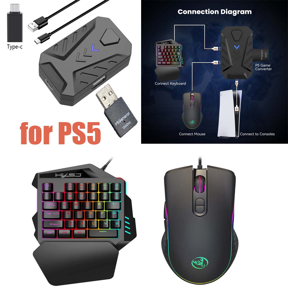 Gaming Console Keyboard - for PS5 Gaming Keyboard Mouse Combo