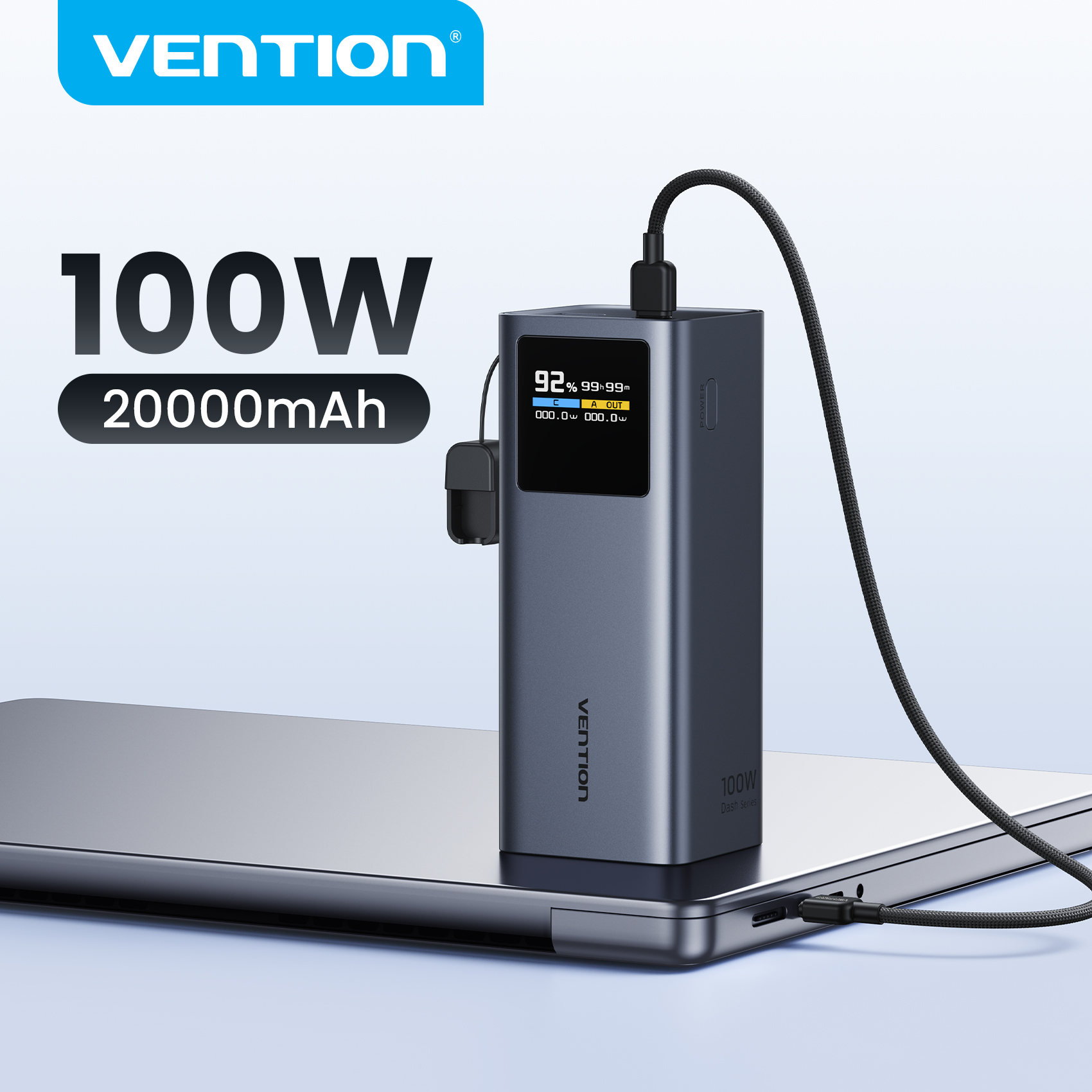 Gaming Console Power Bank - Vention 20000mAh 100W Fast Charging Detachable