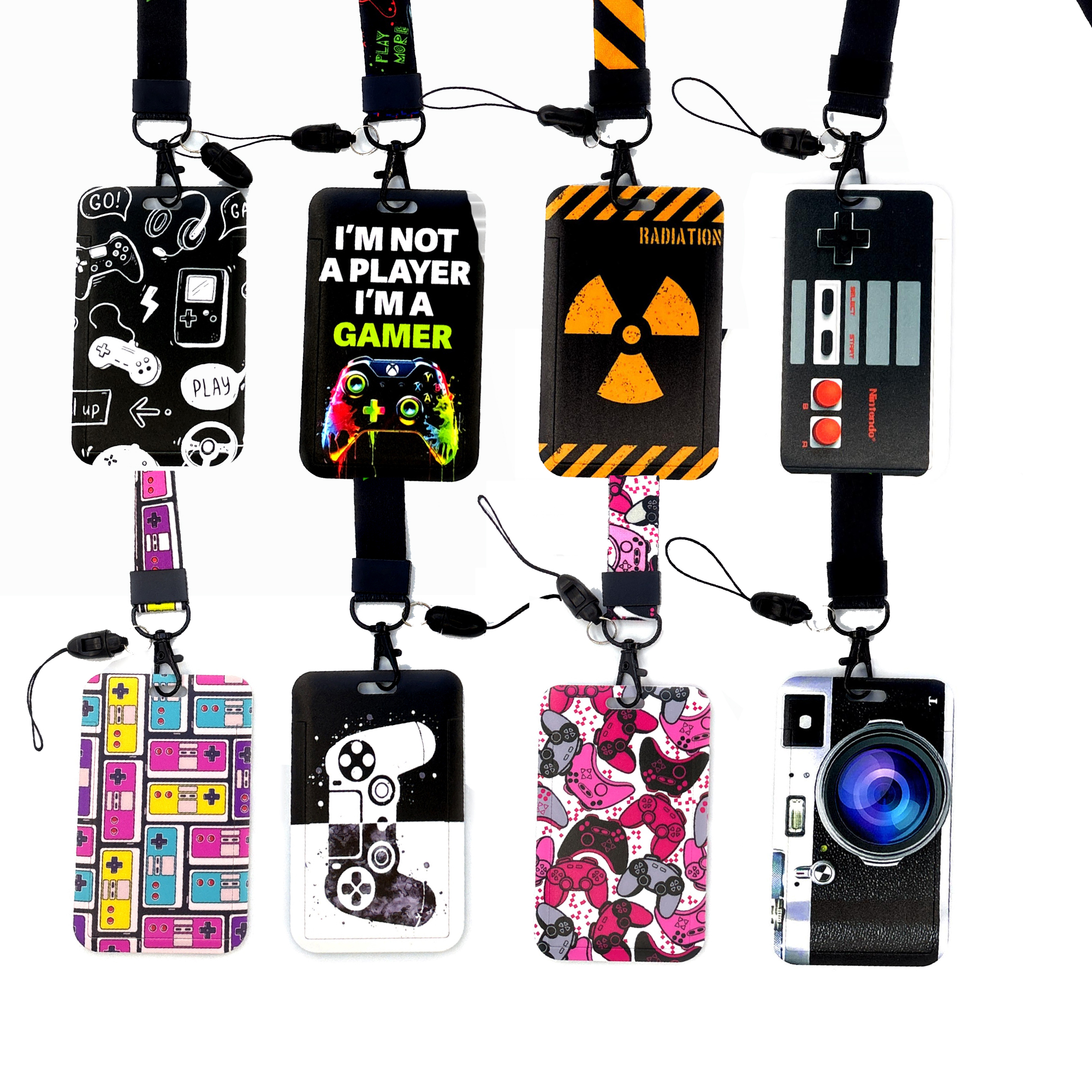 Gaming Card Holder - Gamer Card Holder Neck Strap Lanyard