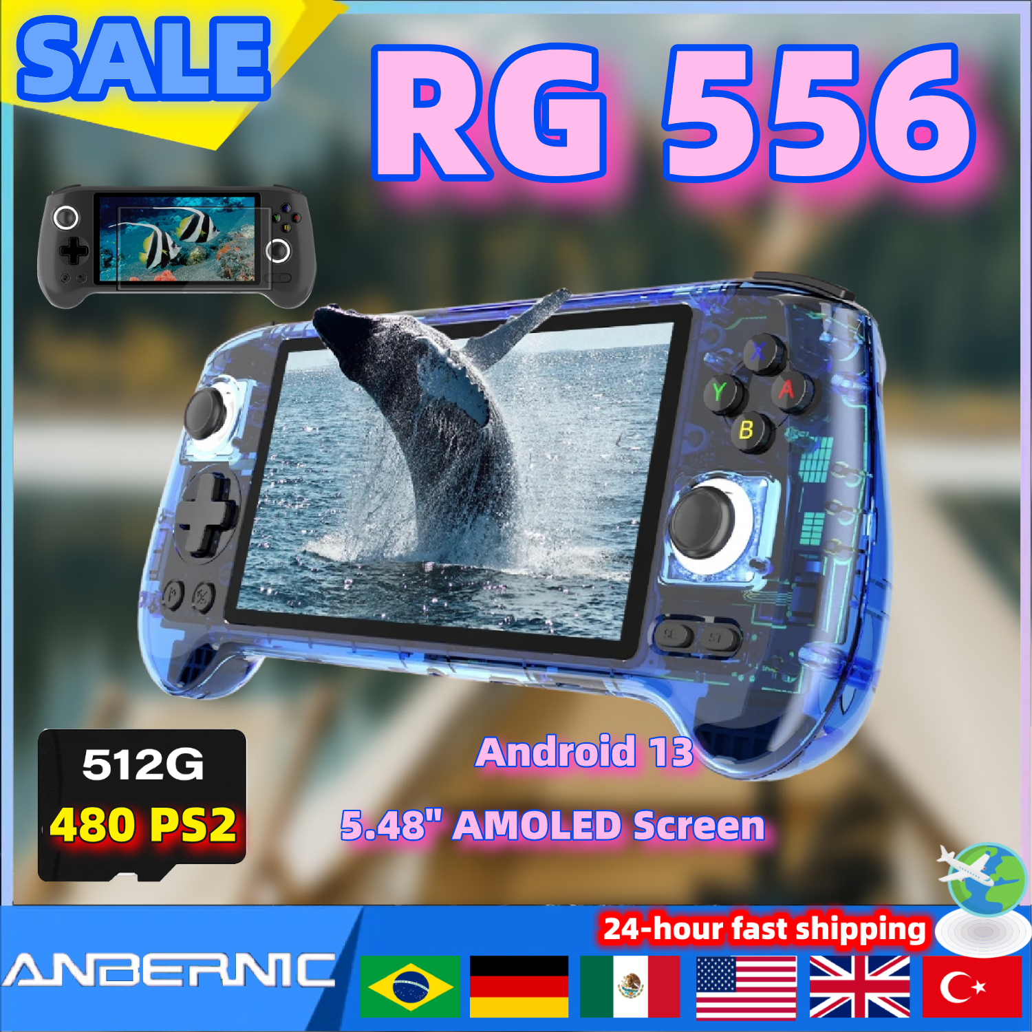 ANBERNIC RG556 Retro Video Gam - Gaming Console Handheld Android ulasan dan harga
