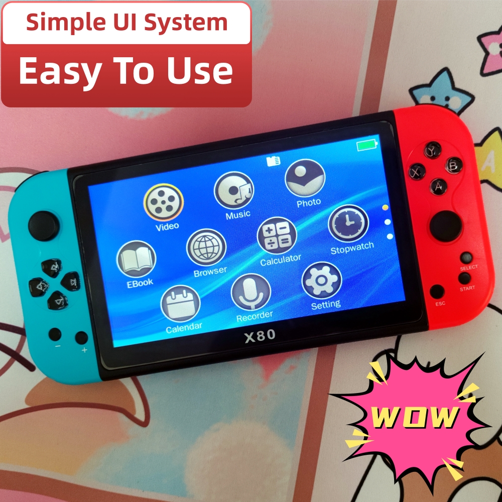 80GB Big Screen 7 Inch Handhel - Gaming Console X80 ulasan dan harga