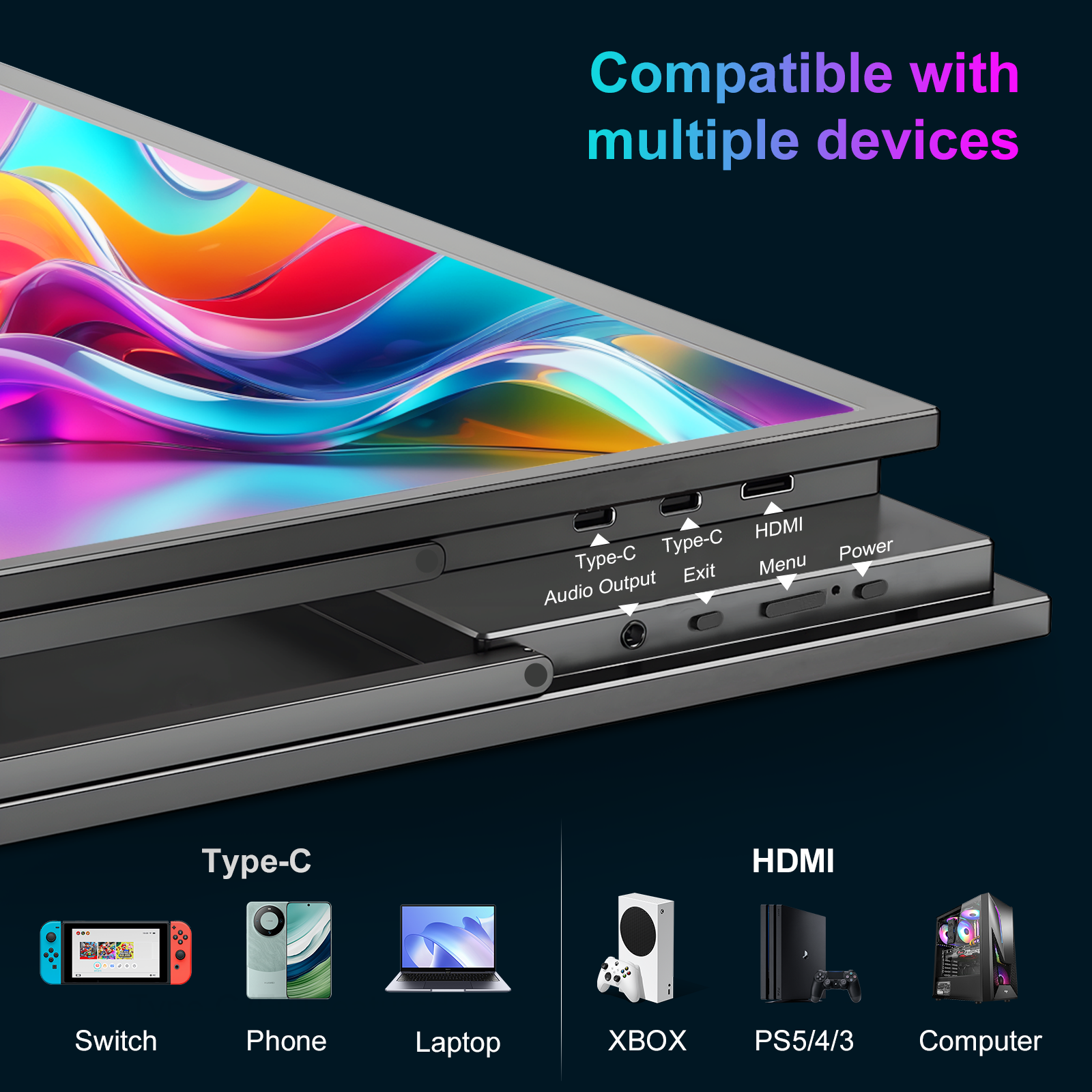 17.4/18.5/19 Inch Gaming Porta - Gaming Console Connect With Phone ulasan dan harga