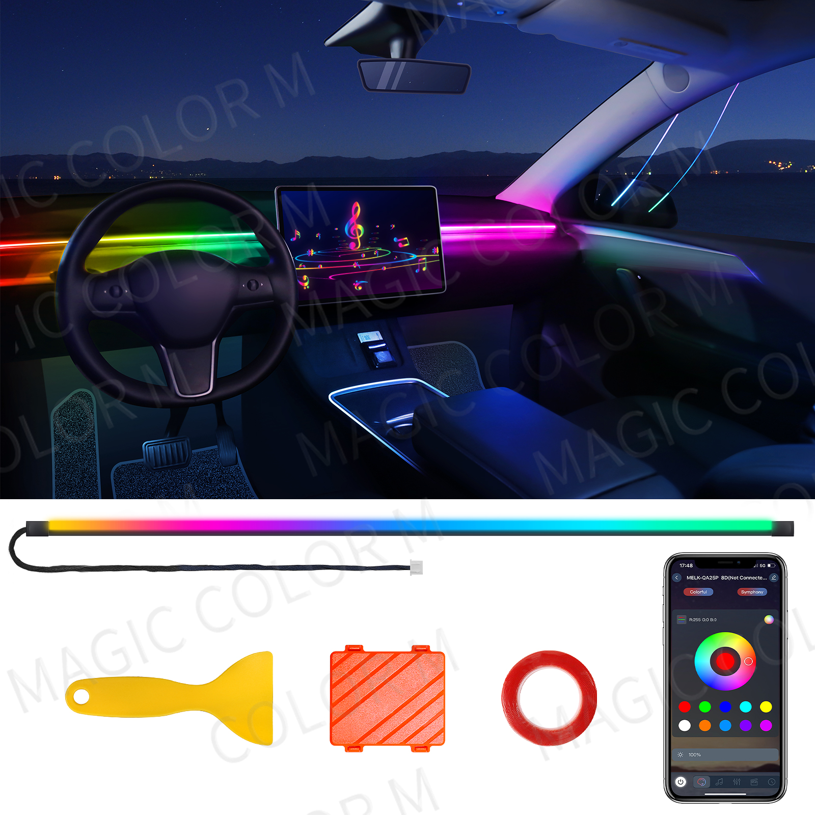 78inch 200cm 150cm LED Car Amb - Led Gaming Light Strip ulasan dan harga