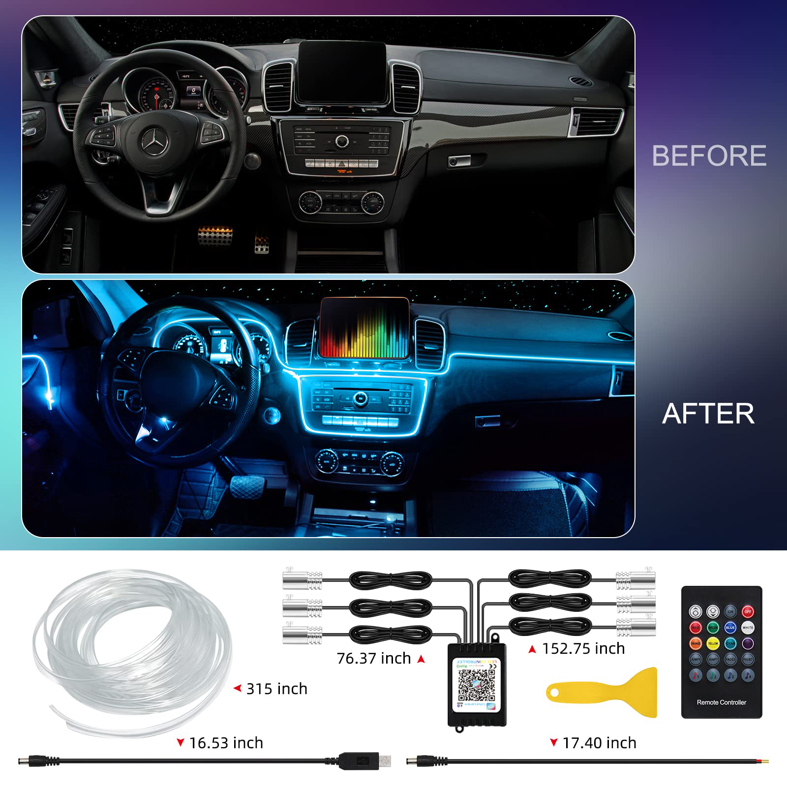 LED Car Interior Ambient Strip - Led Gaming Light Strip ulasan dan harga