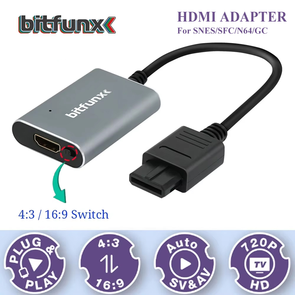 Bitfunx 720P Svideo / AV To HD - Gaming Console For Tv ulasan dan harga