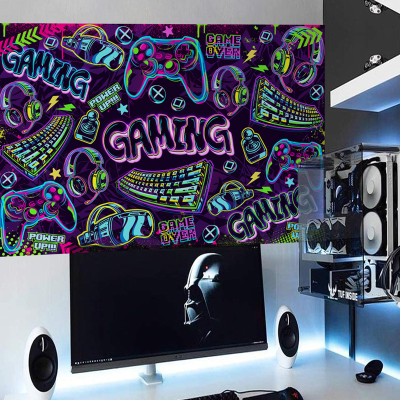 Larger Walls Art Cool Colored  - Gaming Console Game Zone ulasan dan harga