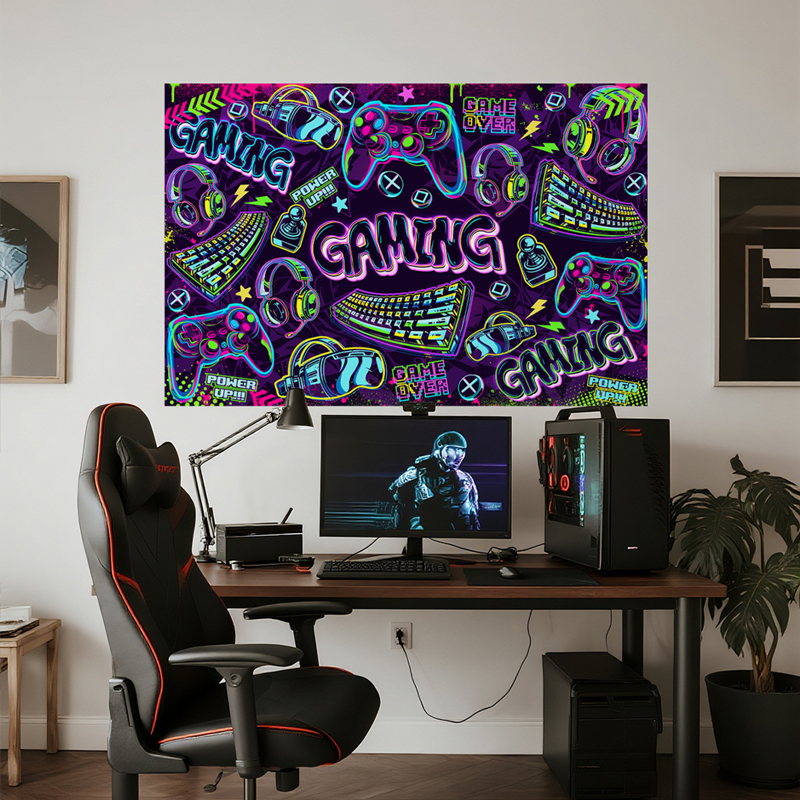 Larger Walls Art Cool Colored  - Gaming Console Game Zone ulasan dan harga