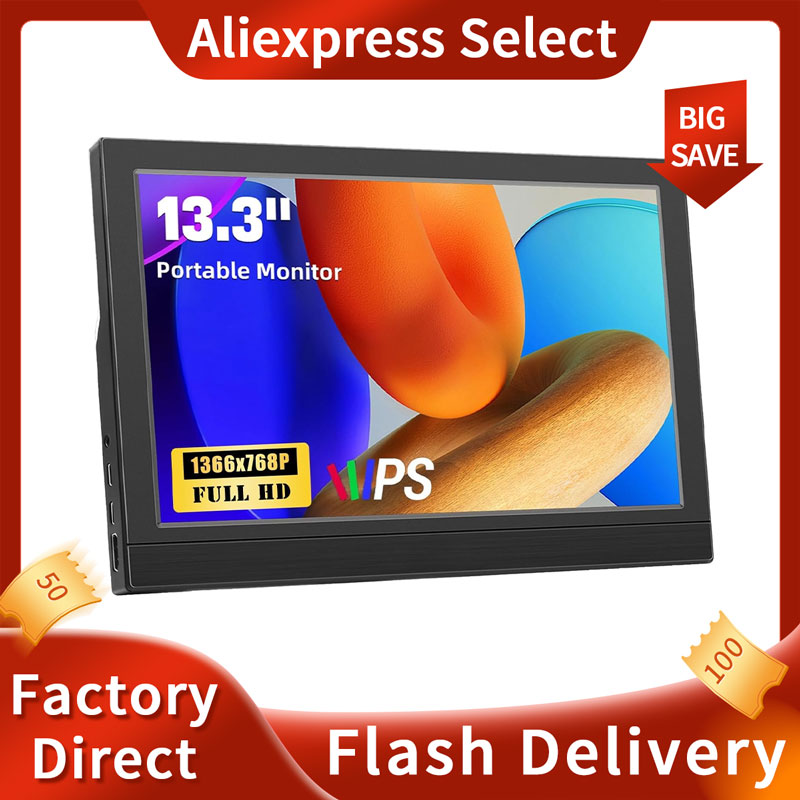 Portable Monitor 13.3Inch LED  - Gaming Console Connect With Phone ulasan dan harga