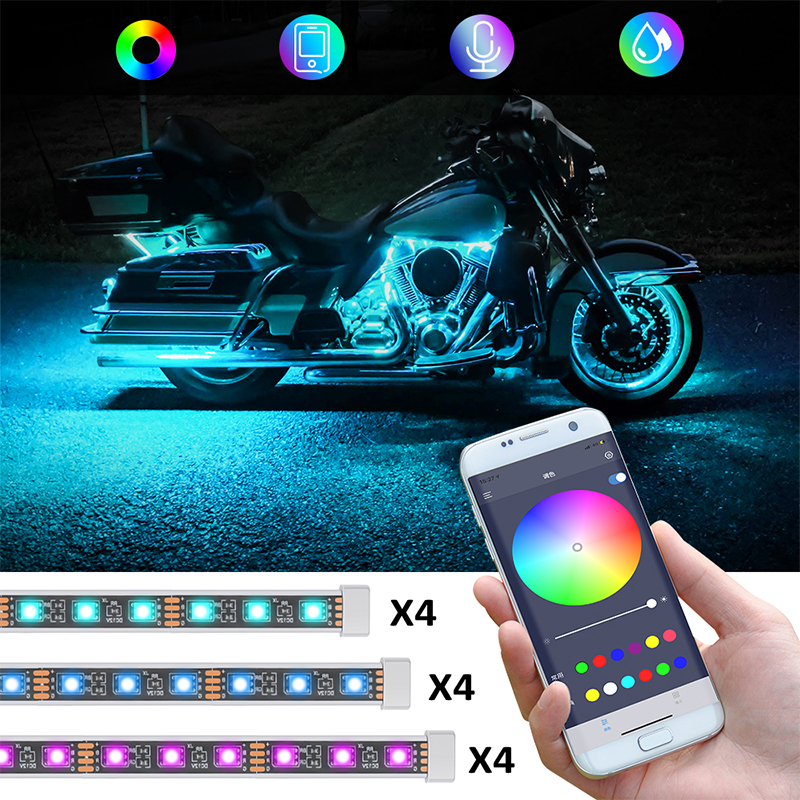 12 PCS Motorcycle LED Light ki - Led Gaming Light Strip ulasan dan harga