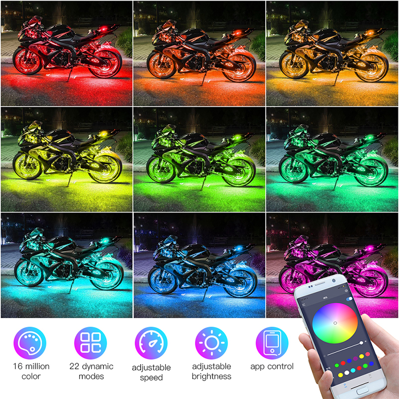 12 PCS Motorcycle LED Light ki - Led Gaming Light Strip ulasan dan harga