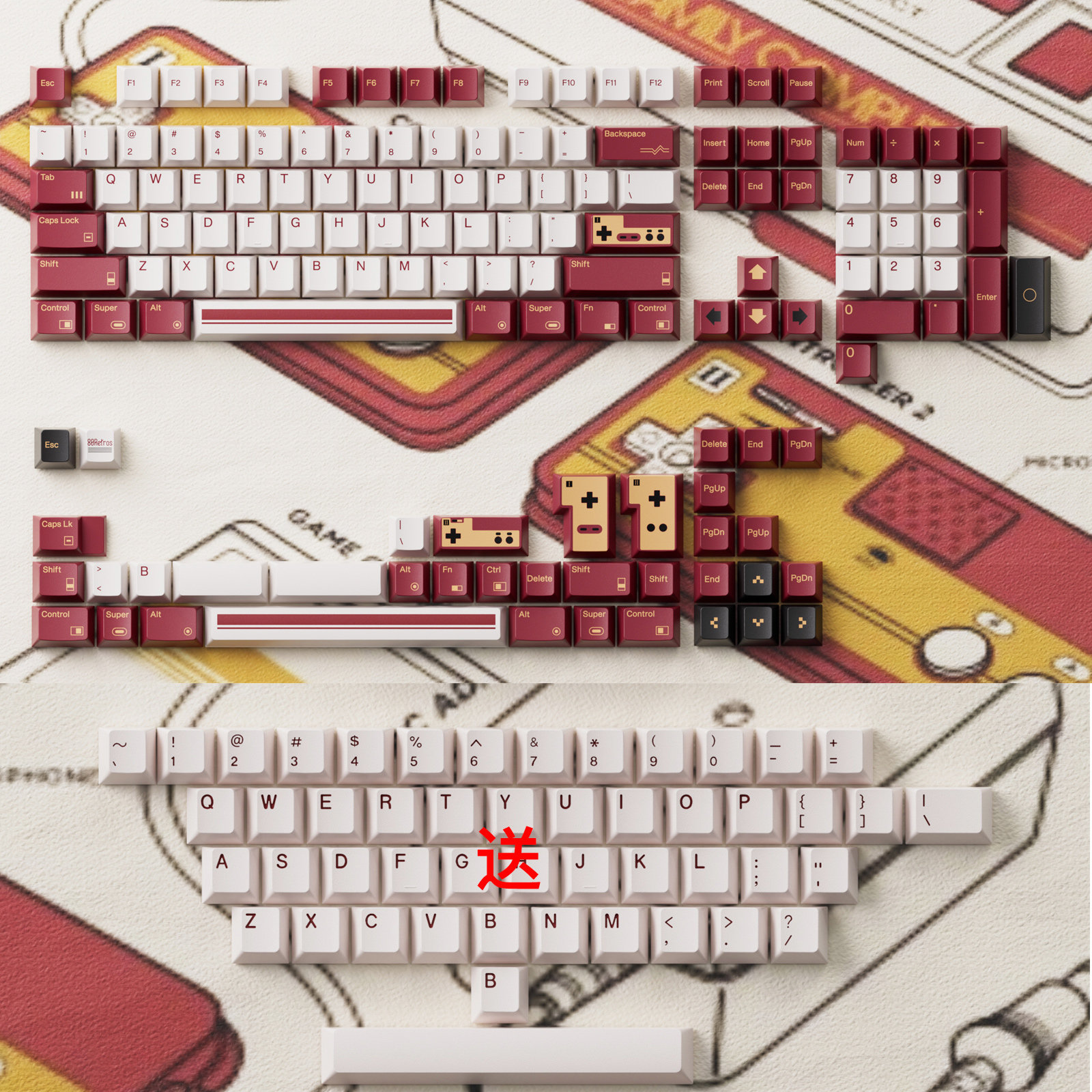 80Retros FC1983 Retro Red And  - Gaming Console Keyboard ulasan dan harga