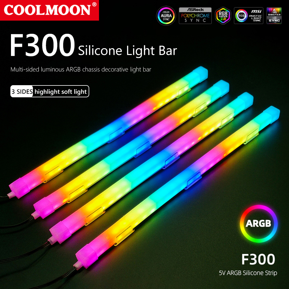 1/2PCS COOLMOON 30cm Aluminum  - Led Gaming Light Strip ulasan dan harga