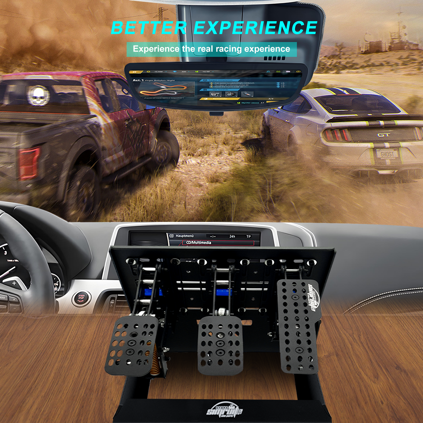 SimRuito Driving Simulator Ped - Racing Pedal Set ulasan dan harga