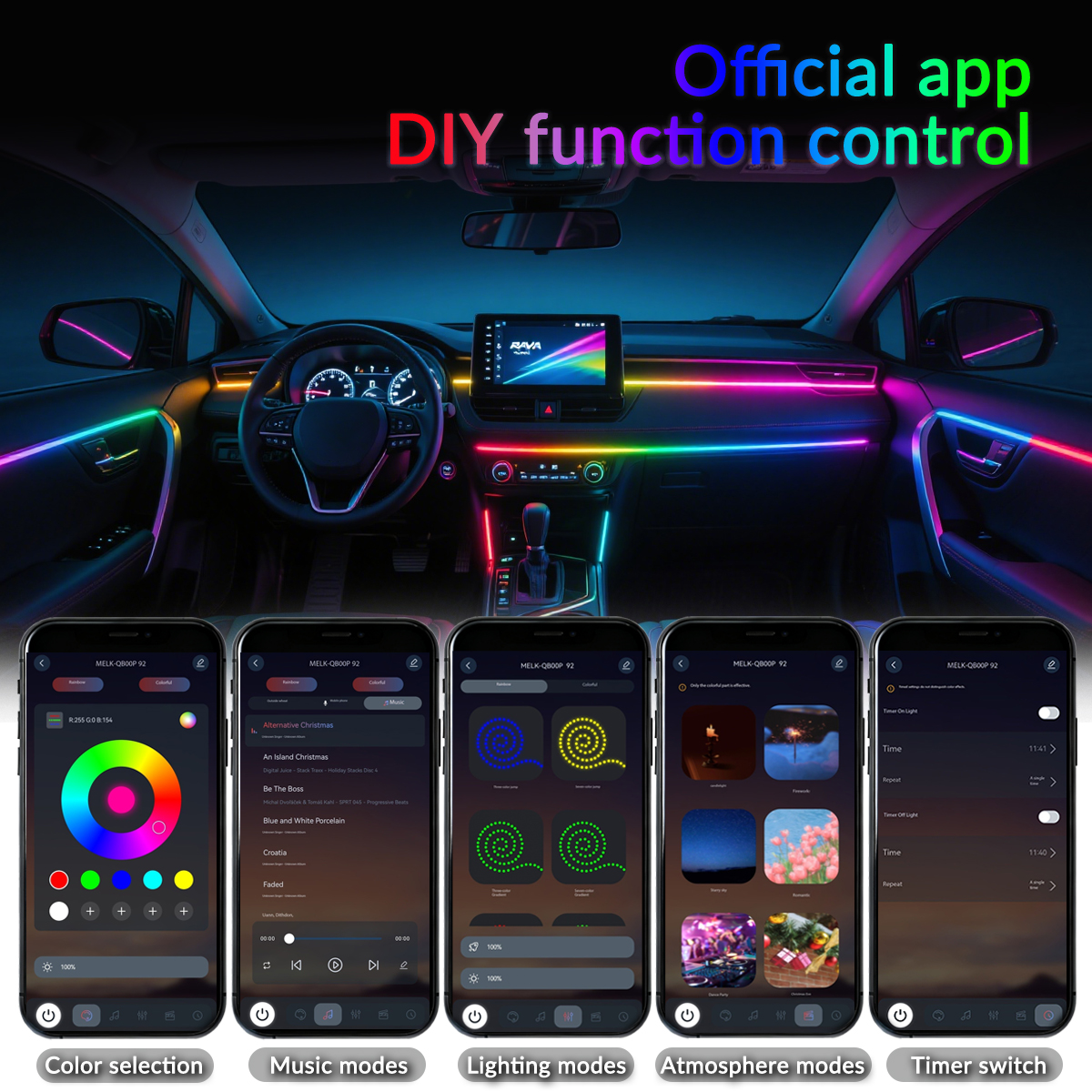 Symphony Car Ambient Lights Ki - Led Gaming Light Strip ulasan dan harga