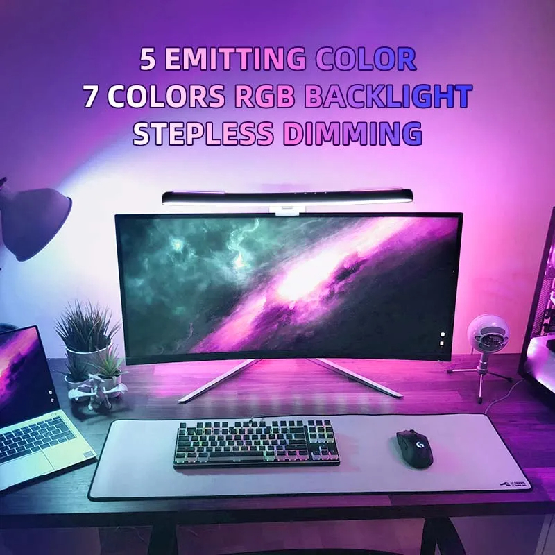 Curved LED Monitor Light Bar U - Led Gaming Light Strip ulasan dan harga